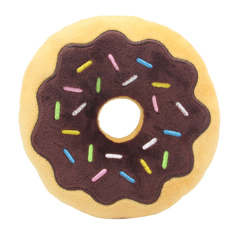 Fun Donut Squeaky Plush Toy