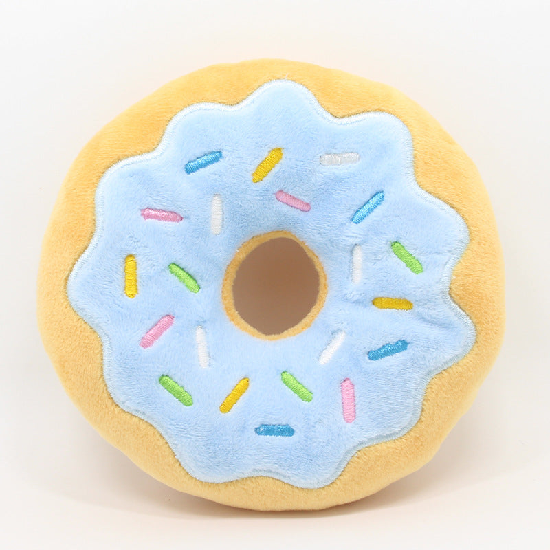 Fun Donut Squeaky Plush Toy