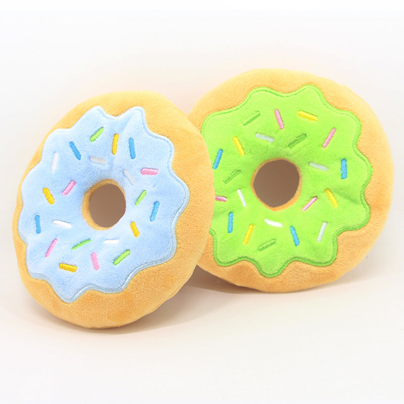 Fun Donut Squeaky Plush Toy