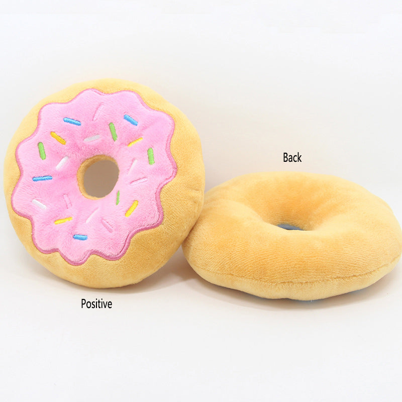 Fun Donut Squeaky Plush Toy